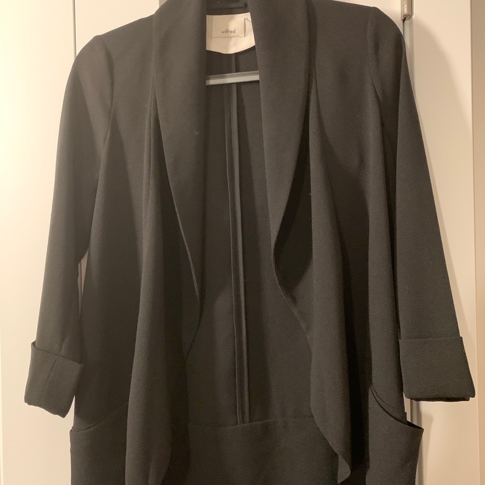 Wilfred Shawl Collar Black Blazer Size 4